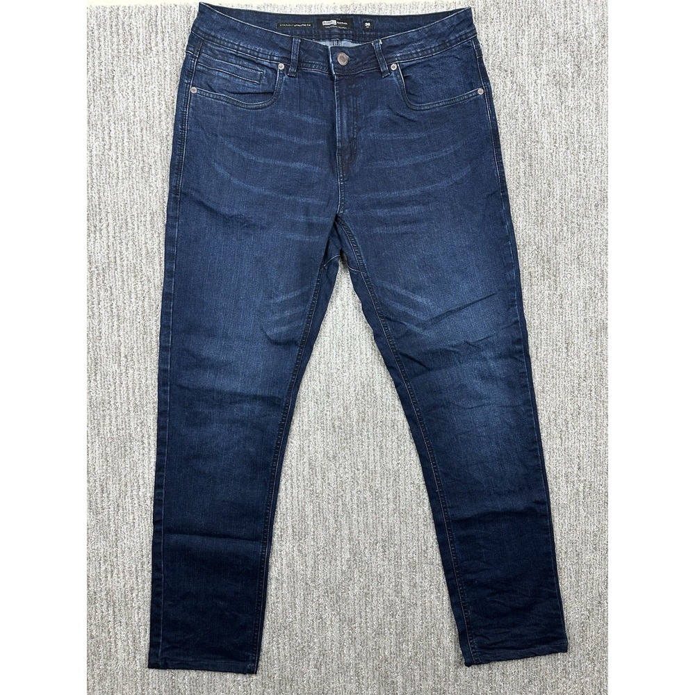 Barbell Apparel Jeans Mens 36x32 Blue Denim Straight Leg Athletic Fit Stretch